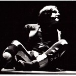Luciano Capponi sulla scena dello spettacolo Anton Vaudeville Checov, 1976