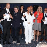Luciano Capponi ed il cast di Butterfly Zone durante la consegna del primo premio al XXIX Fantafestival di Roma