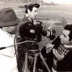 Luciano Capponi con Pino Ammendola durante le riprese del film Se una notte a Monte Cocuzzo, RaiTre 1982